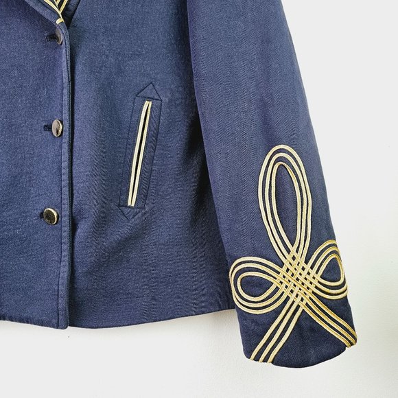 Crown & Ivy Double Breasted Nautical Embroidered Blazer Jacket, M - Picture 5 of 6